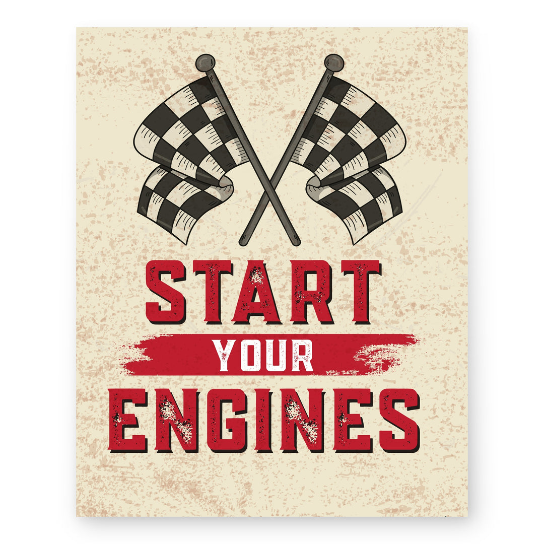 Distressed Garage Wall Decor Print for Man Cave Inspirational Wall Art
