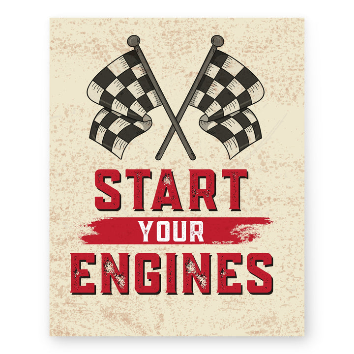 Distressed Garage Wall Decor Print for Man Cave Inspirational Wall Art