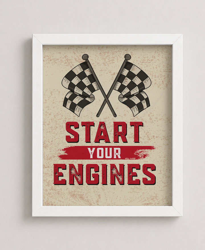 Distressed Garage Wall Decor Print for Man Cave Inspirational Wall Art