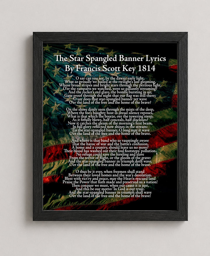 Star Spangled Banner Lyrics American Flag Patriotic Wall Wall Art