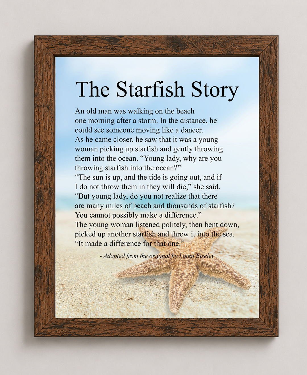 The Starfish Story Inspirational Wall Art