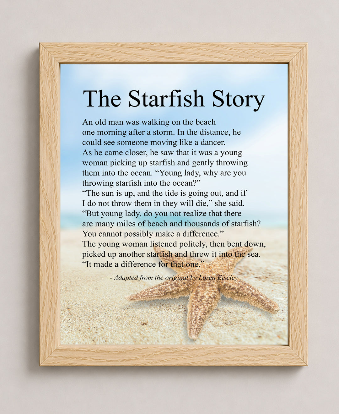 The Starfish Story Inspirational Wall Art