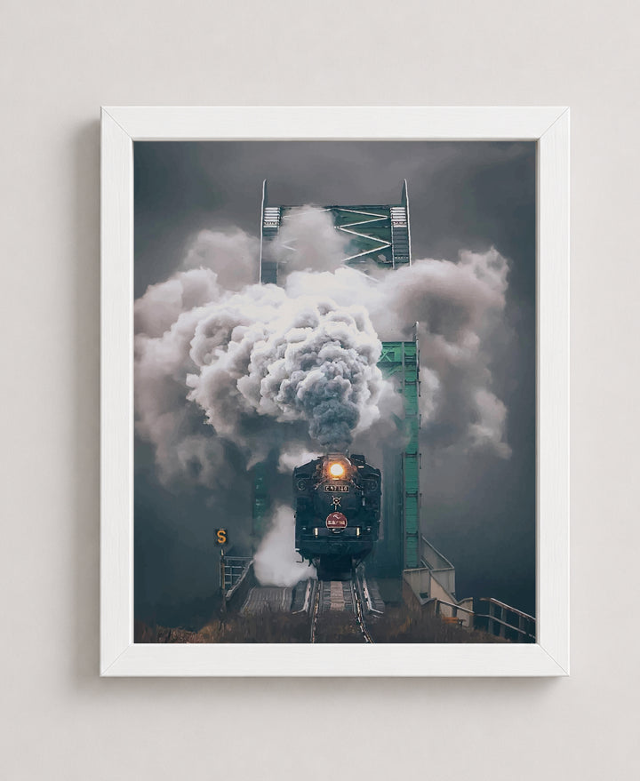 Antique Steam Locomotive Inspirational Wall Art