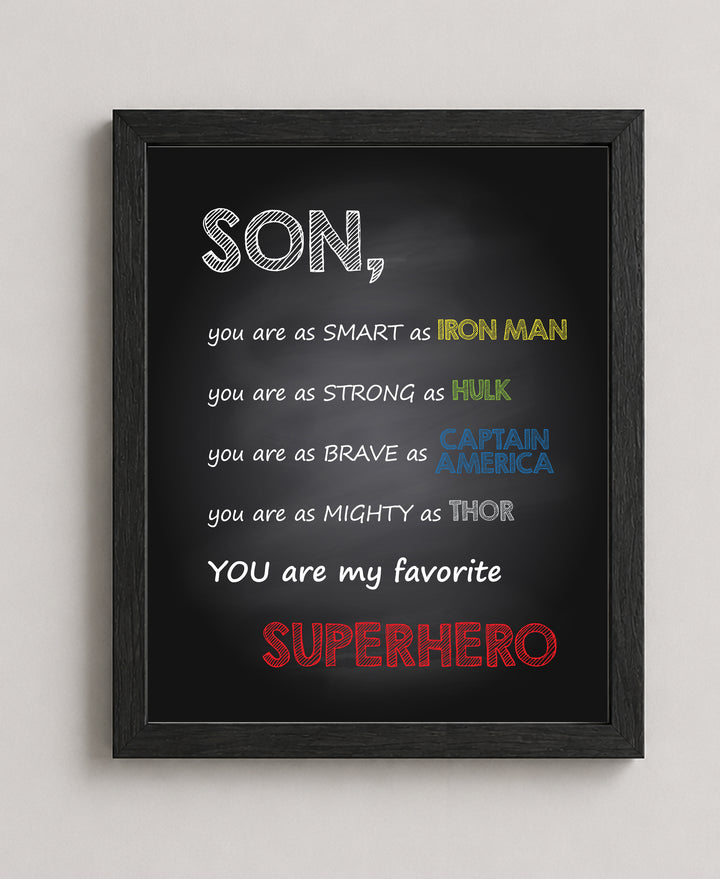 Son You Are My Favorite Superhero Boys Room Family Inspirational Wall Art