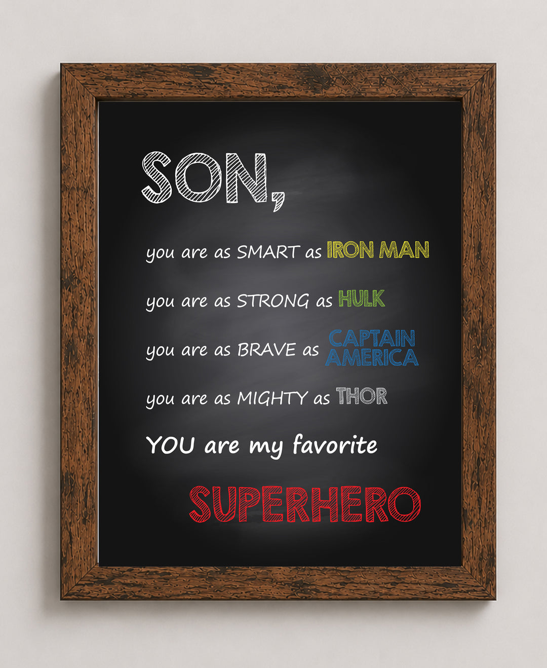 Son You Are My Favorite Superhero Boys Room Family Inspirational Wall Art