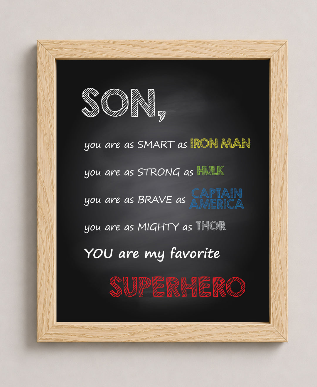 Son You Are My Favorite Superhero Boys Room Family Inspirational Wall Art