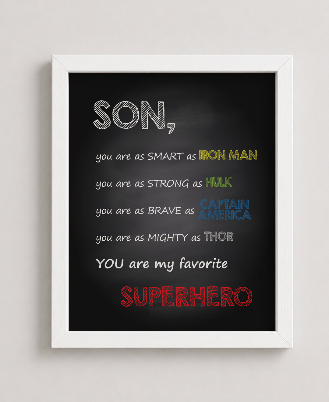 Son You Are My Favorite Superhero Boys Room Family Inspirational Wall Art