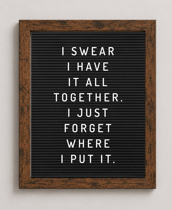 I Have It All Together Sarcastic Inspirational Wall Art