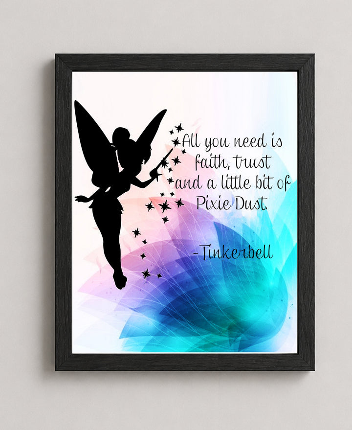 Tinkerbell Quote Wall Art All You Need is Christian Wall Art