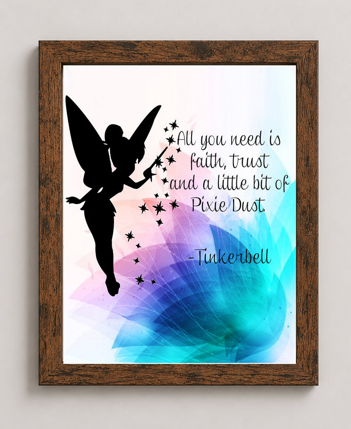 Tinkerbell Quote Wall Art All You Need is Christian Wall Art