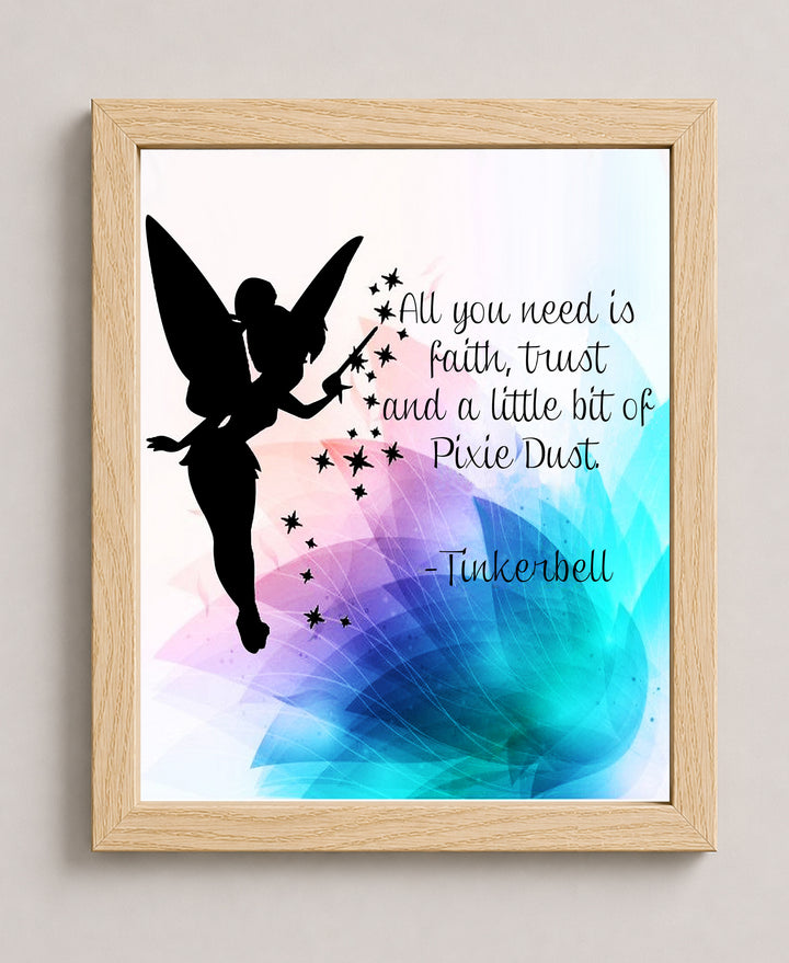 Tinkerbell Quote Wall Art All You Need is Christian Wall Art