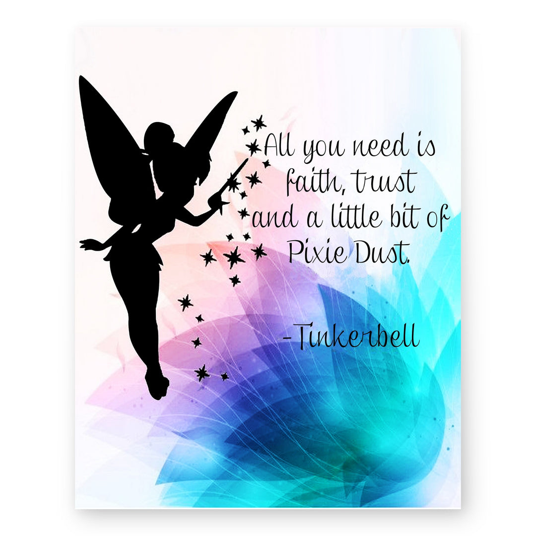 Tinkerbell Quote Wall Art All You Need is Christian Wall Art