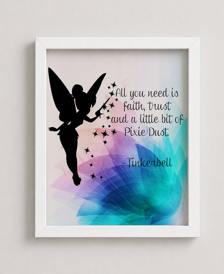 Tinkerbell Quote Wall Art All You Need is Christian Wall Art