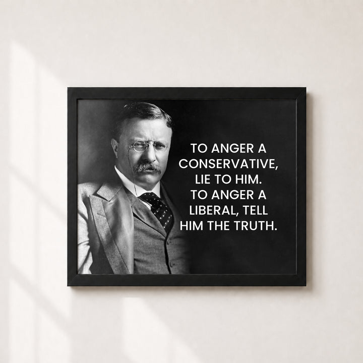 To Anger a Conservative Theodore Roosevelt Inspirational Wall Art