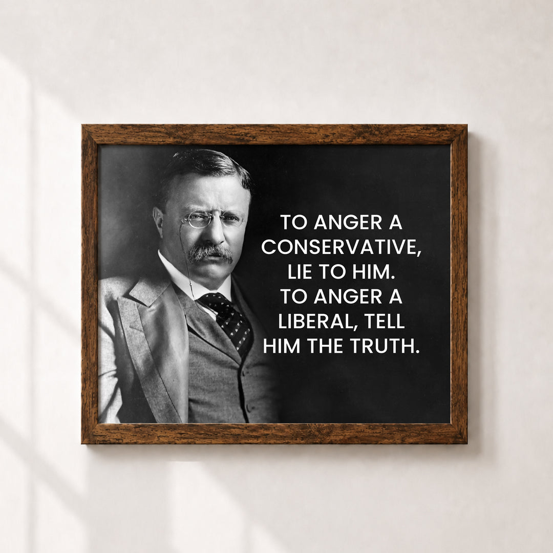 To Anger a Conservative Theodore Roosevelt Inspirational Wall Art
