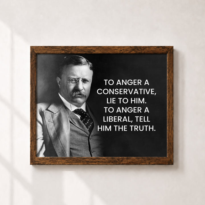 To Anger a Conservative Theodore Roosevelt Inspirational Wall Art