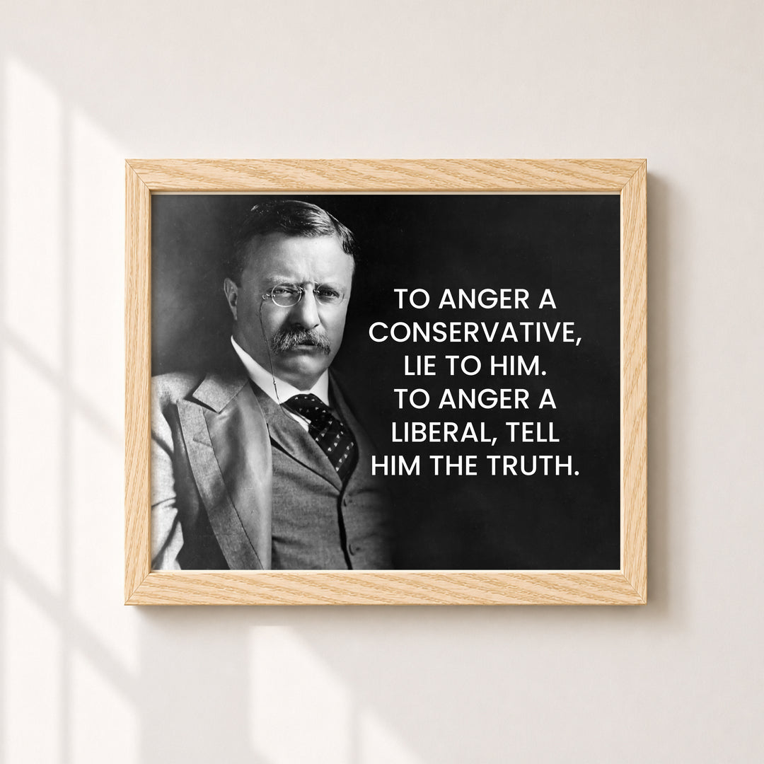 To Anger a Conservative Theodore Roosevelt Inspirational Wall Art