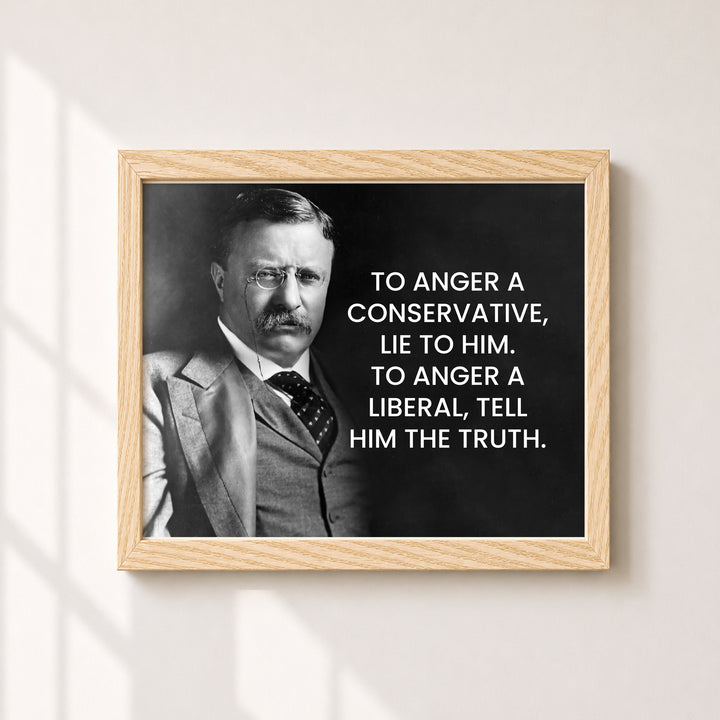 To Anger a Conservative Theodore Roosevelt Inspirational Wall Art