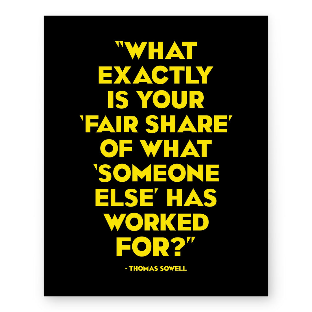 Thomas Sowell Fair Share Inspirational Wall Art