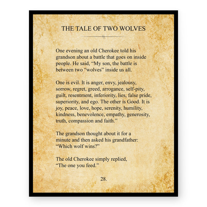 The Tale of Two Wolves Patriotic Wall Art