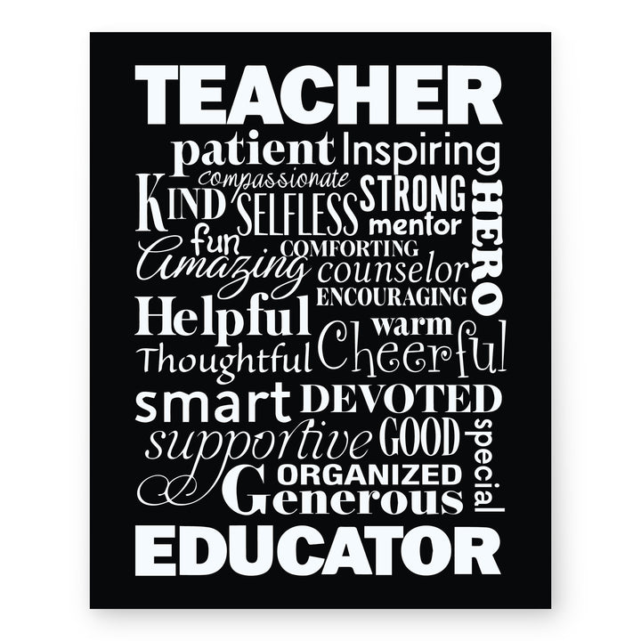 The Perfect Teacher Inspirational Quote Modern Typography Wall Art