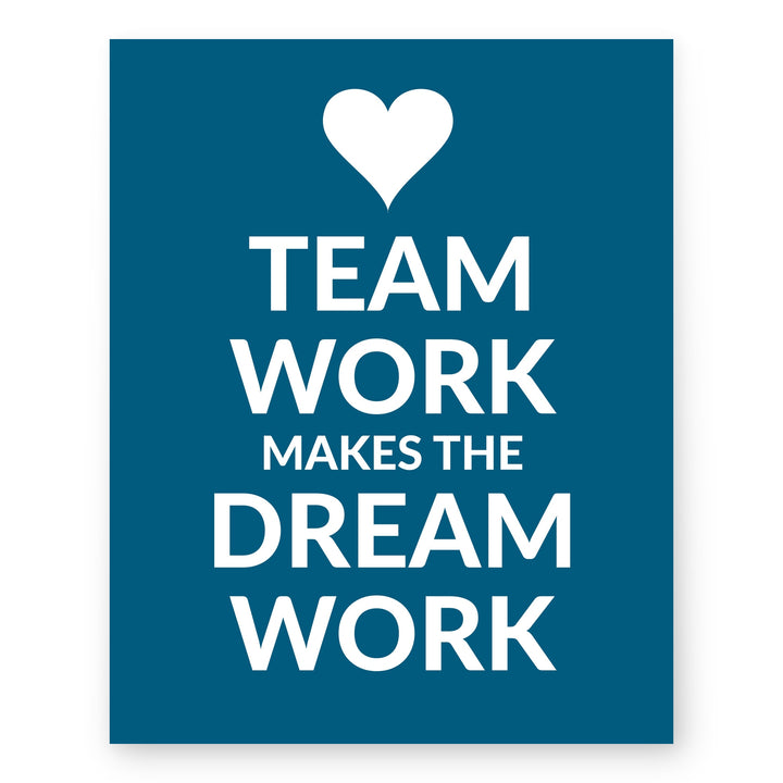 Team Work Makes the Dream Work Inspirational Wall Art