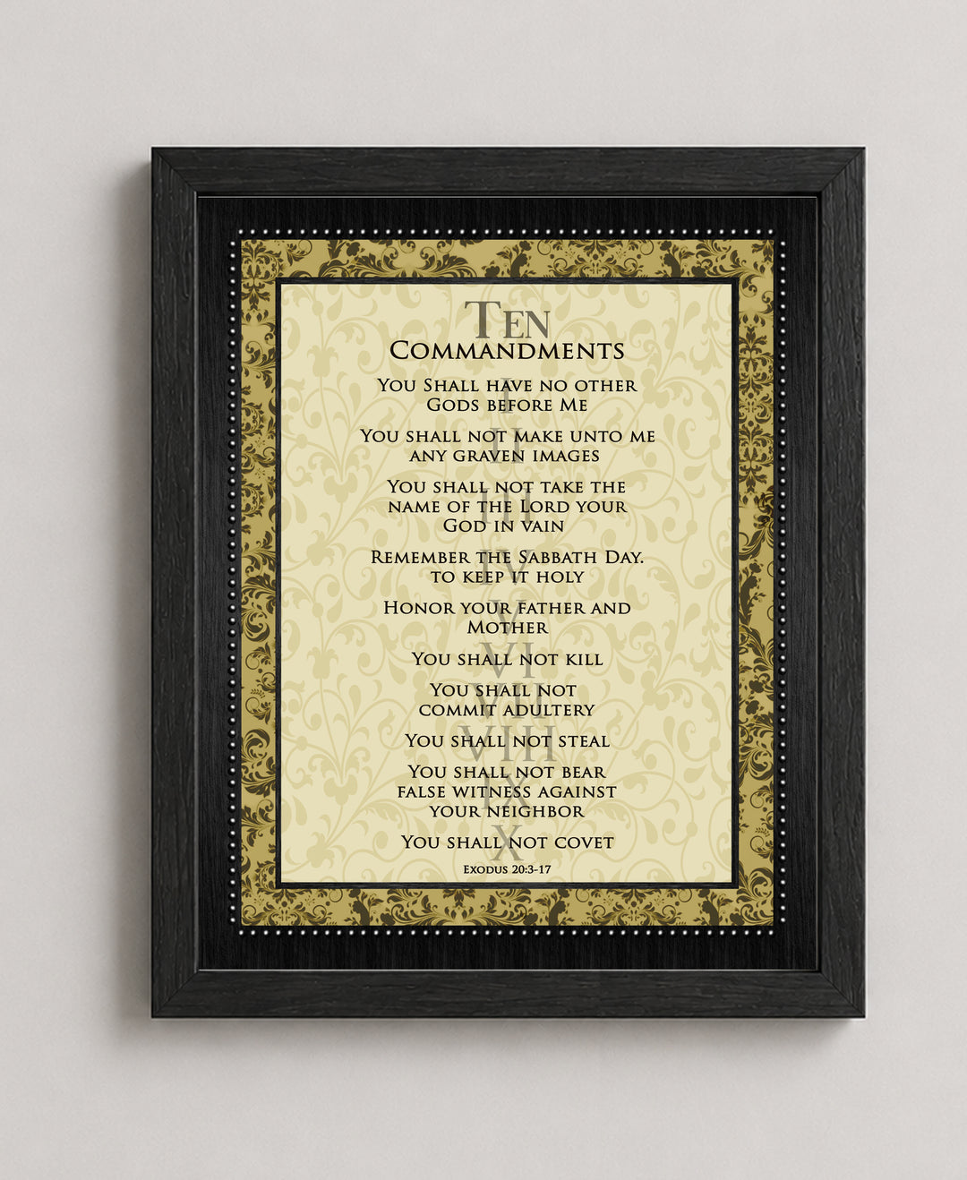 Ten Commandments Vintage Christian Bible Verse Verse Wall Art