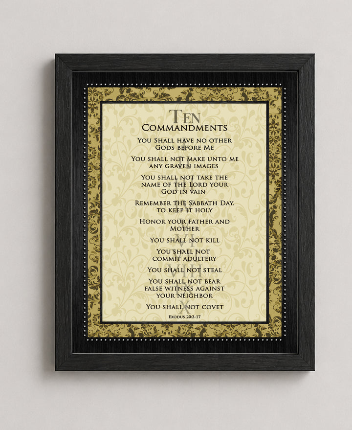Ten Commandments Vintage Christian Bible Verse Verse Wall Art