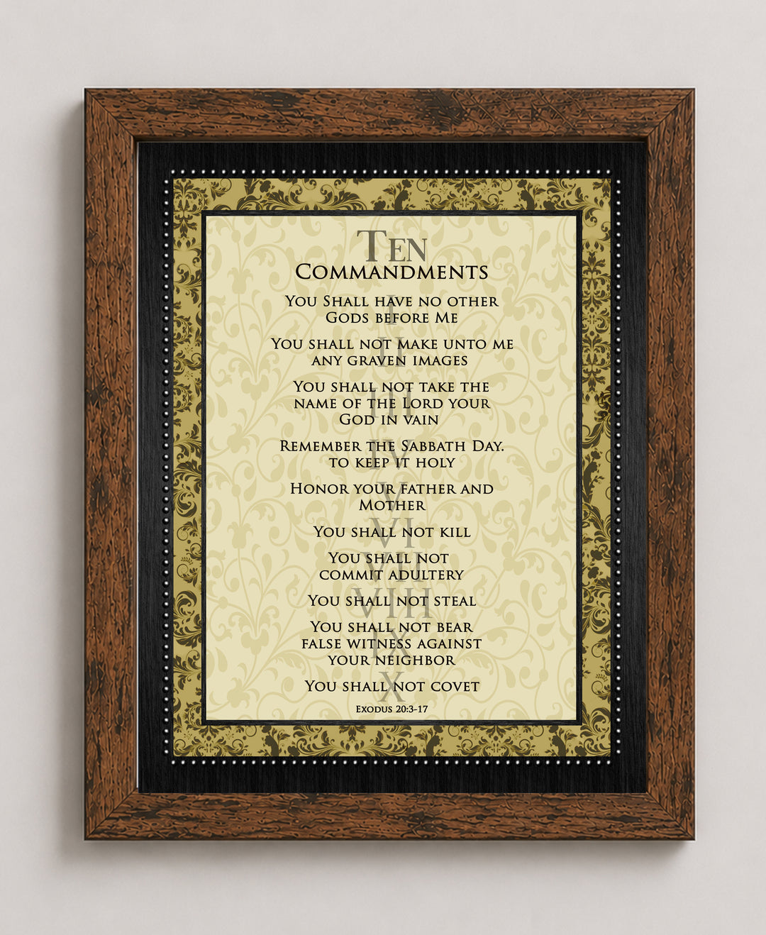 Ten Commandments Vintage Christian Bible Verse Verse Wall Art