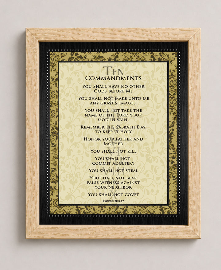 Ten Commandments Vintage Christian Bible Verse Verse Wall Art