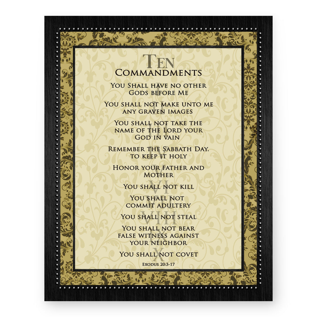 Ten Commandments Vintage Christian Bible Verse Verse Wall Art