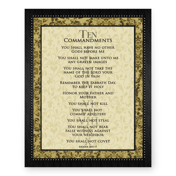 Ten Commandments Vintage Christian Bible Verse Verse Wall Art