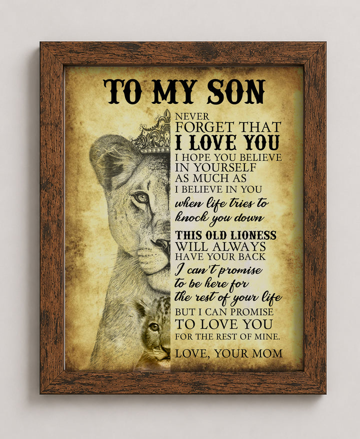 To My Son Never Forget That I Love Family Inspirational Wall Art