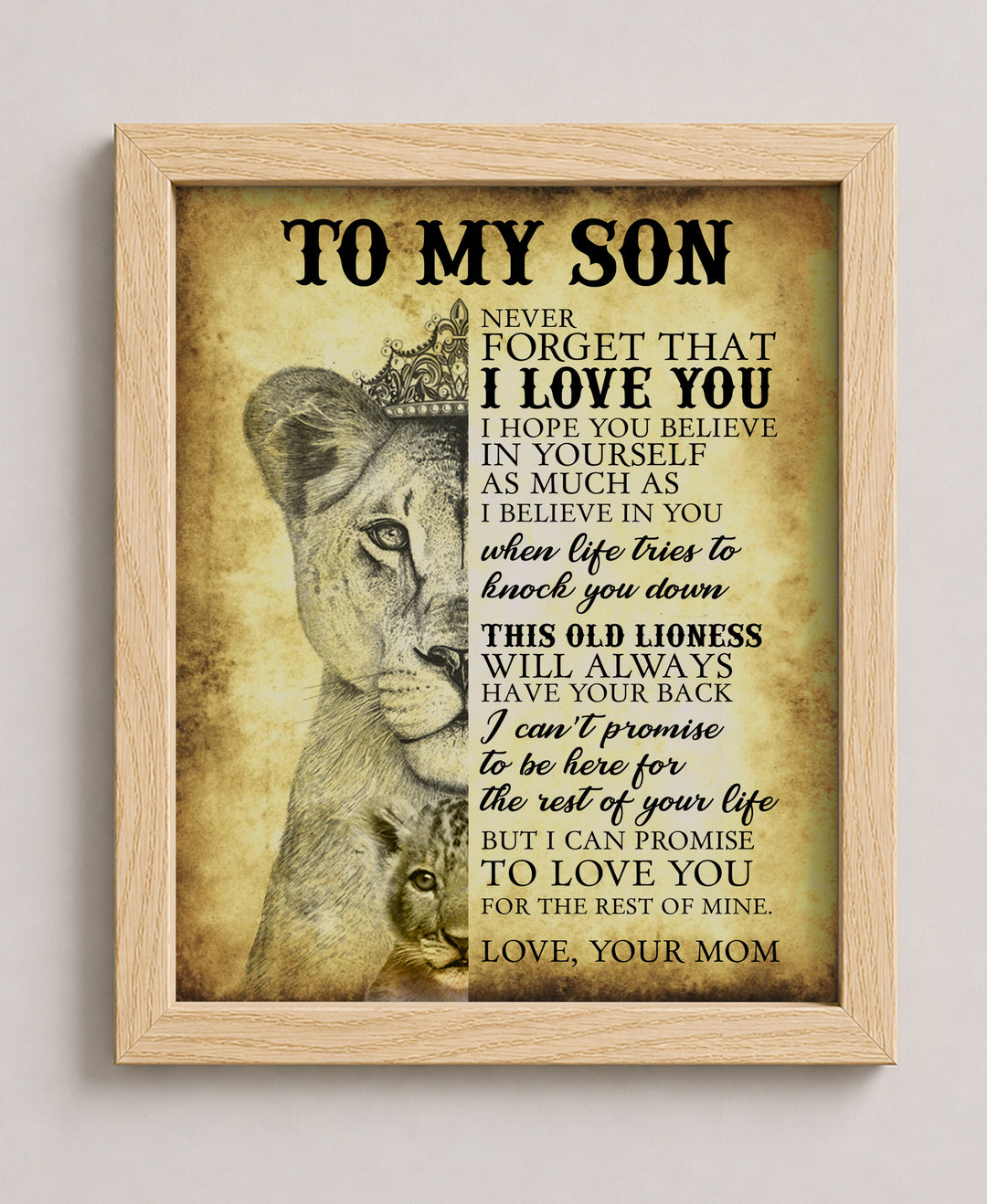 To My Son Never Forget That I Love Family Inspirational Wall Art