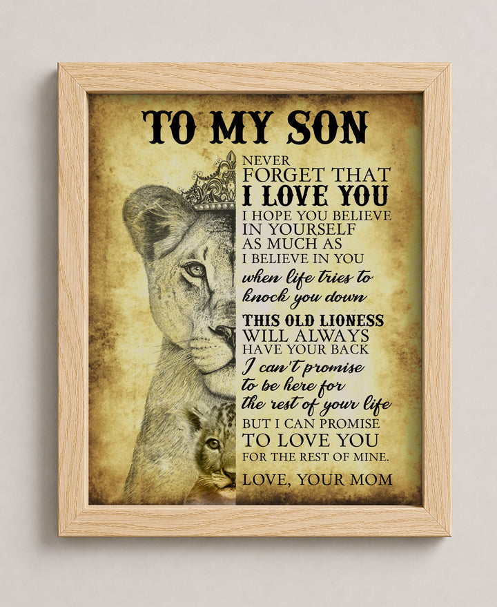 To My Son Never Forget That I Love Family Inspirational Wall Art