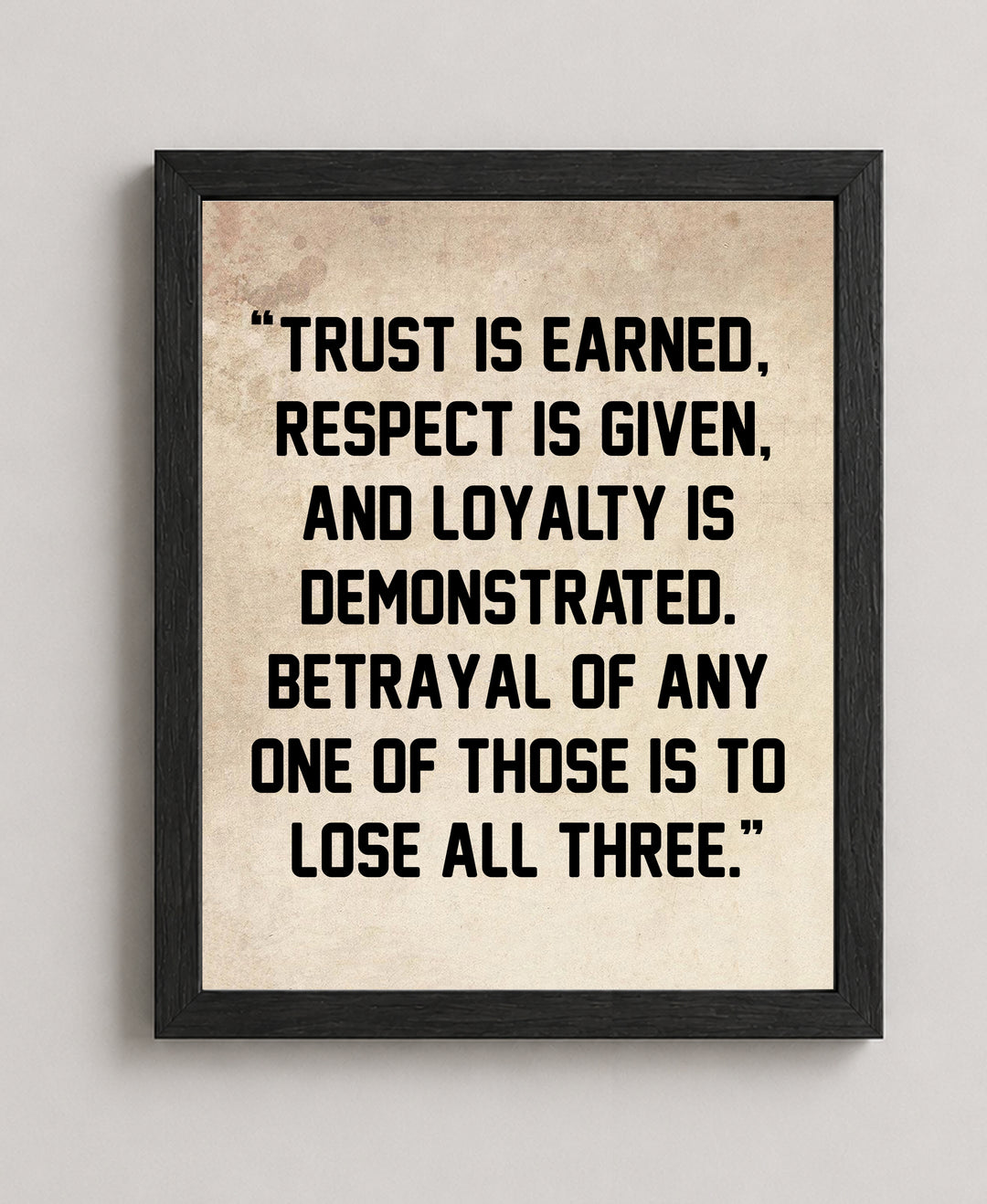 Trust is Earned Motivational Typography Inspirational Wall Art