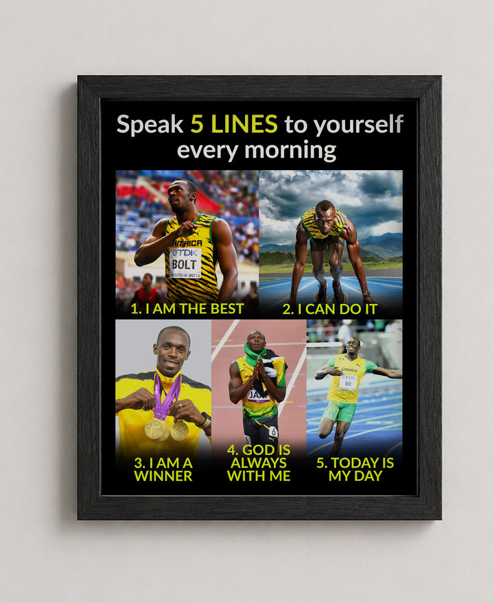 Speak 5 Lines to Yourself Every Morning Sports Motivational Wall Art