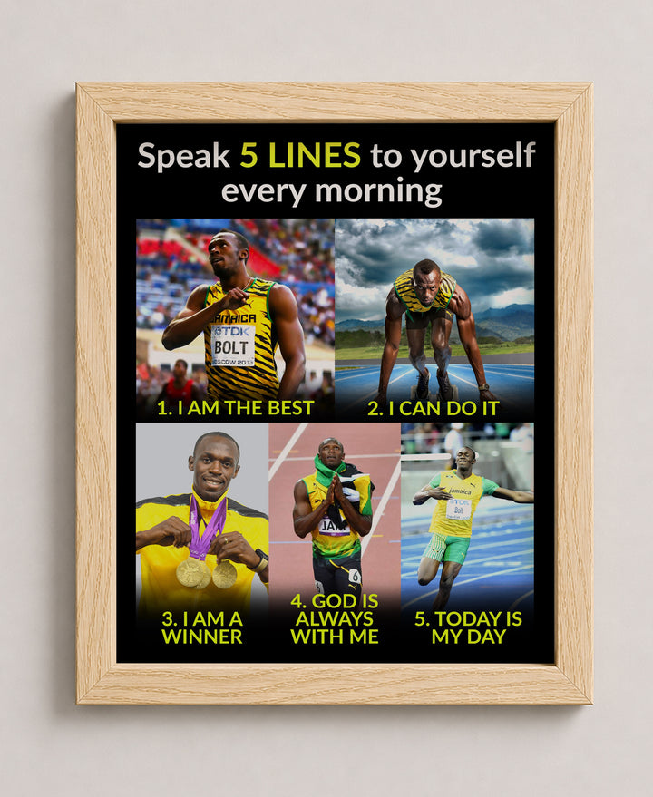 Speak 5 Lines to Yourself Every Morning Sports Motivational Wall Art