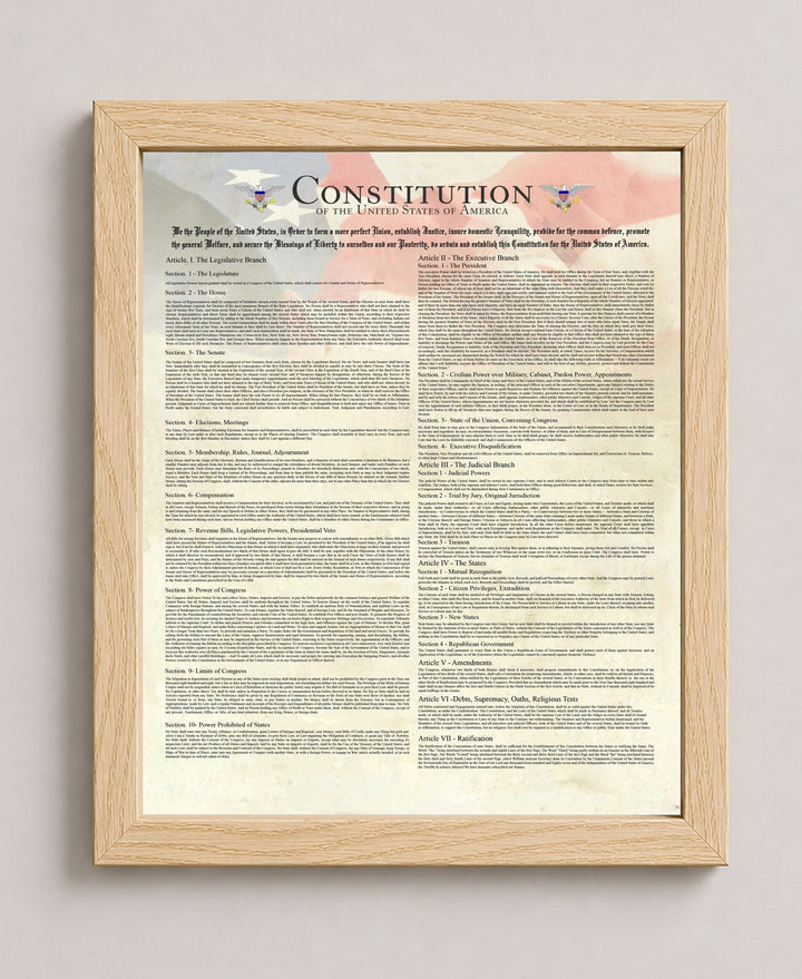 Constitution of the United States Parchment Replica Patriotic Wall Art