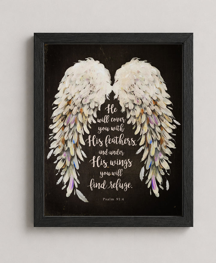 Angel Wings Wall Decor with Faith Bible Verse Verse Wall Art