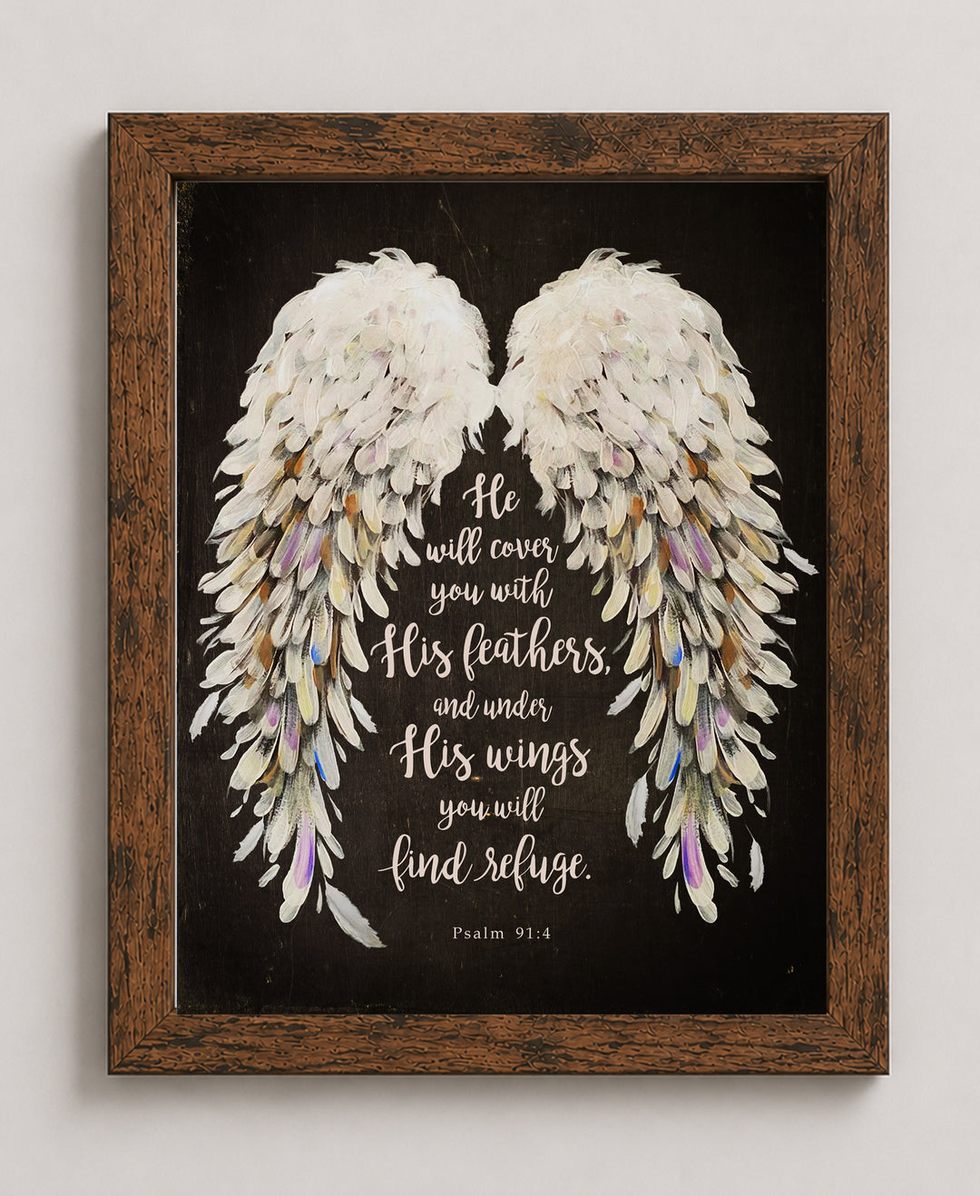 Angel Wings Wall Decor with Faith Bible Verse Verse Wall Art