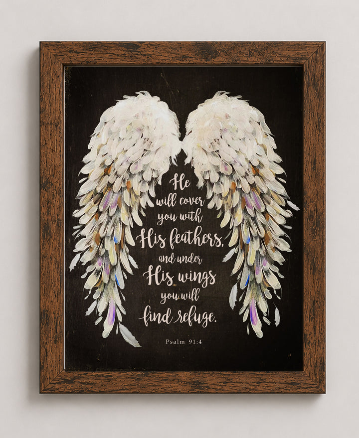 Angel Wings Wall Decor with Faith Bible Verse Verse Wall Art