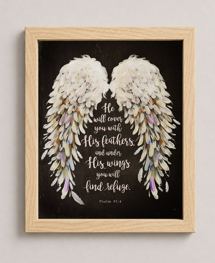 Angel Wings Wall Decor with Faith Bible Verse Verse Wall Art