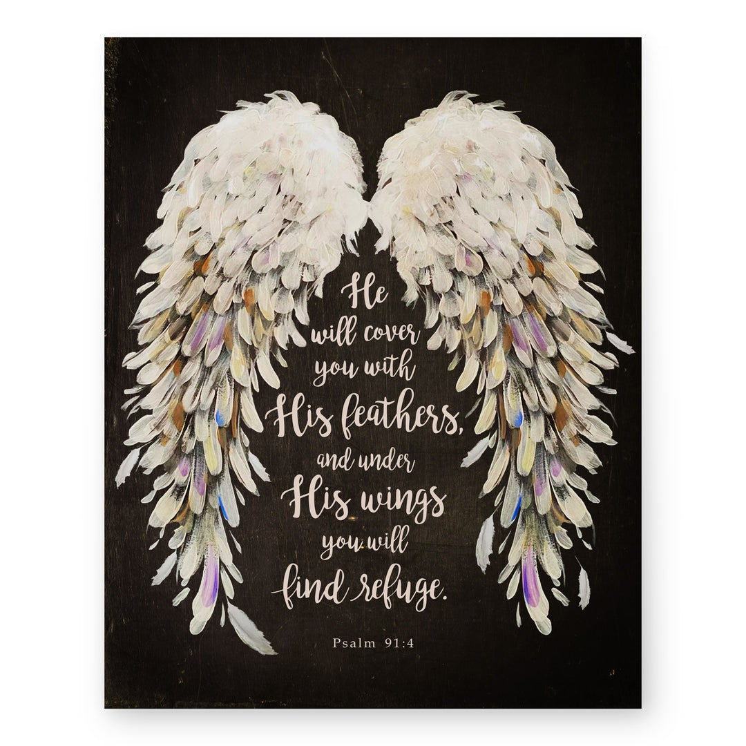 Angel Wings Wall Decor with Faith Bible Verse Verse Wall Art