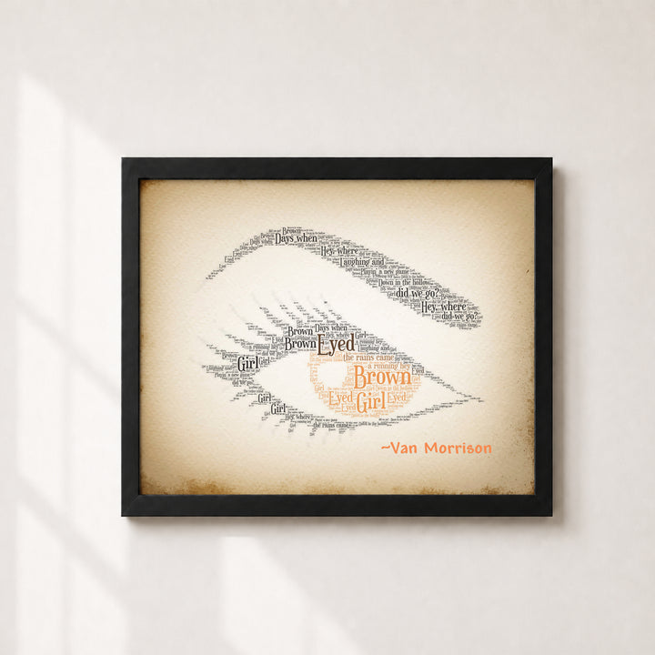 Van Morrison Brown Eyed Girl Lyrical Vintage Rock Music Wall Art