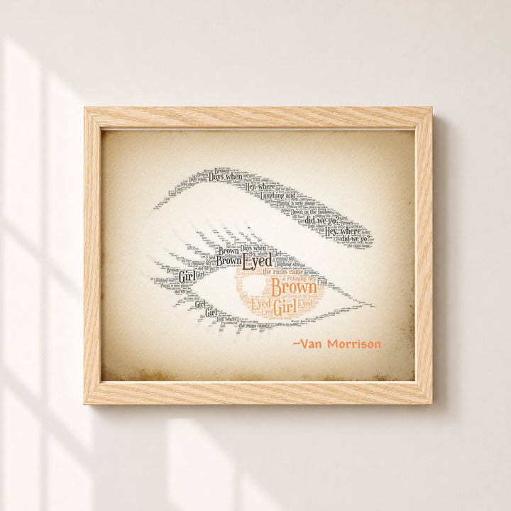 Van Morrison Brown Eyed Girl Lyrical Vintage Rock Music Wall Art