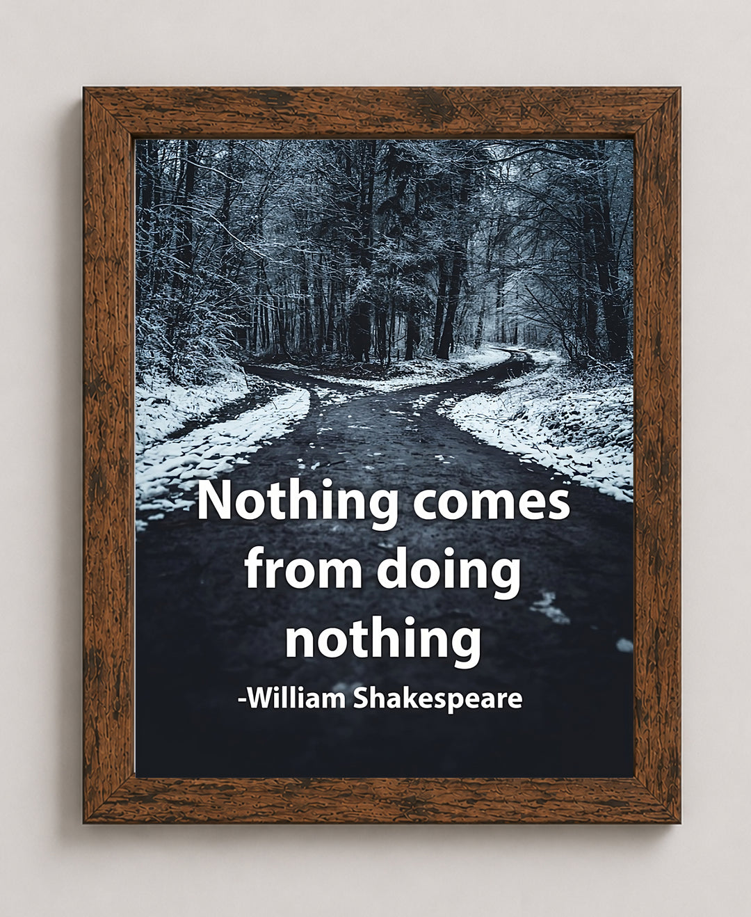 William Shakespeare Nothing Comes From Doing Nothing Inspirational Wall Art