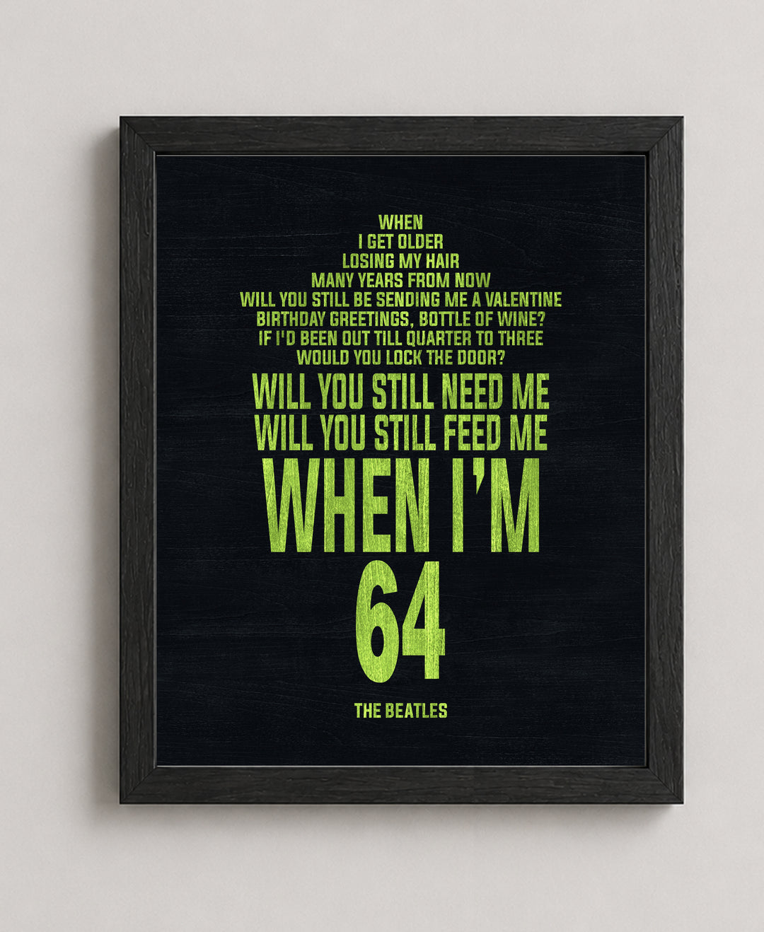 When Im 64 The Beatles Song Lyrics Music Wall Art