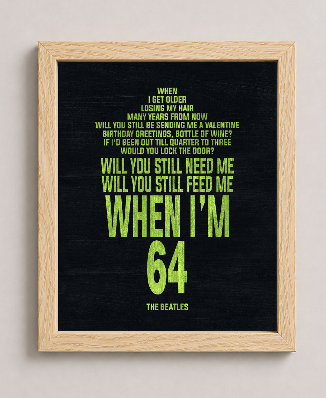 When Im 64 The Beatles Song Lyrics Music Wall Art