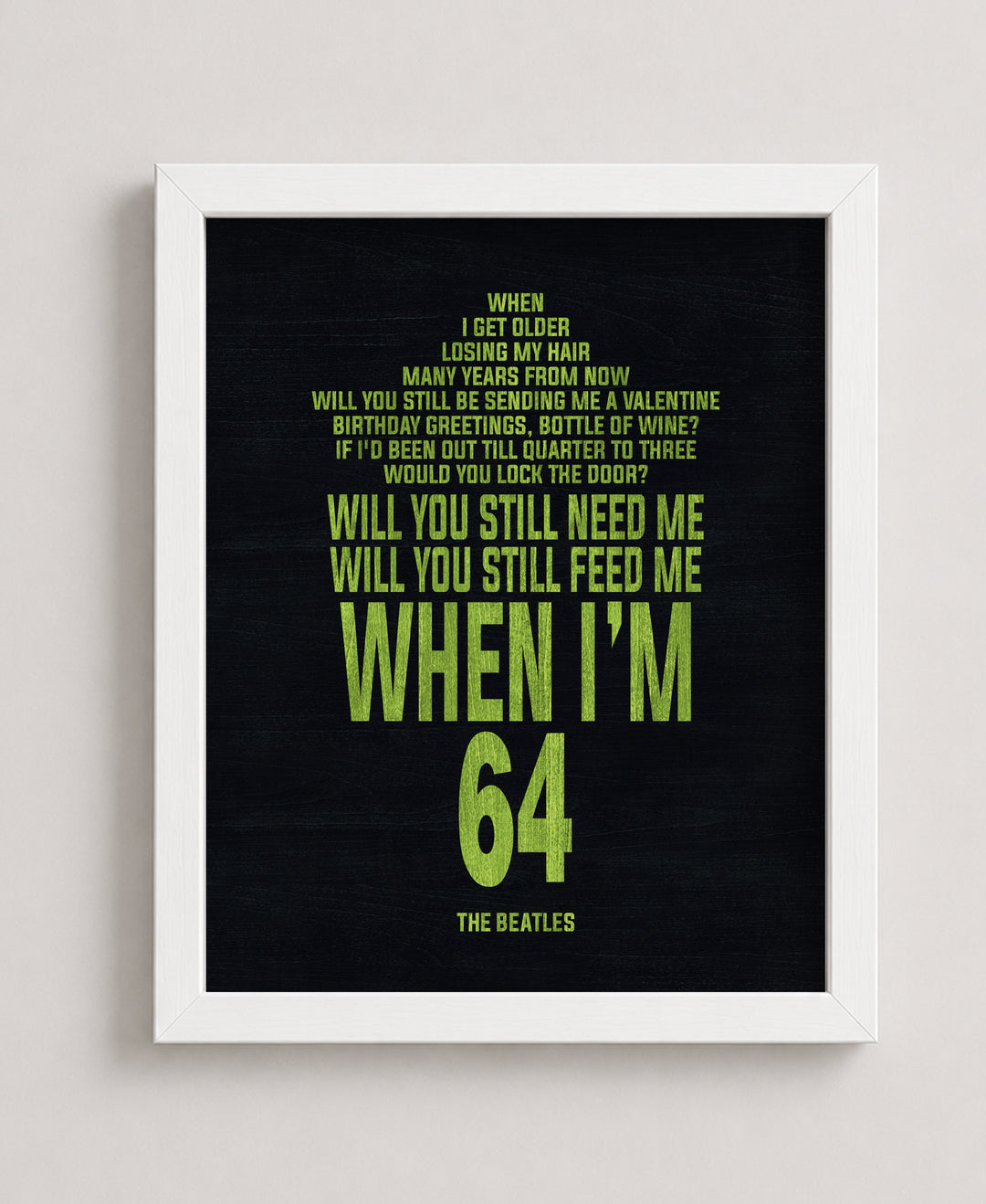 When Im 64 The Beatles Song Lyrics Music Wall Art